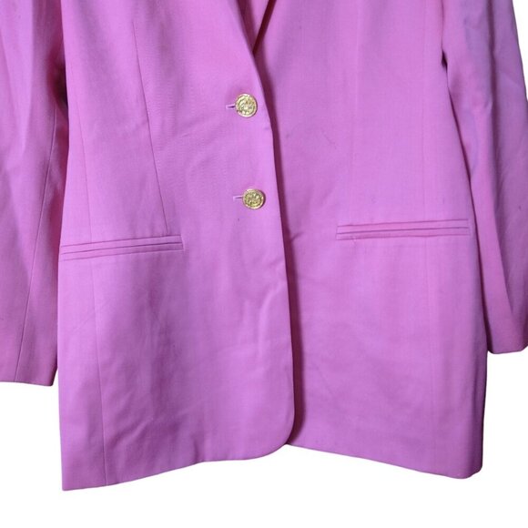 Escada Women's Size 36 Pink Button Front Wool Blazer Jacket READ - Picture 3 of 11